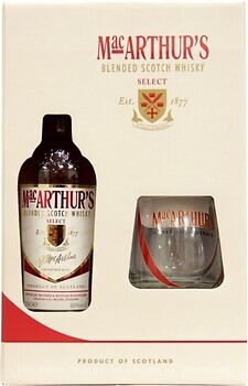 Фото MacArthur's Select Scotch Whisky 0.7 л в подарунковій коробці зі склянкою