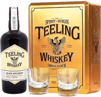 Фото Teeling Small Batch 0.7 л в металевій коробці з 2 склянками