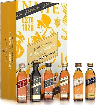 Фото Johnnie Walker 12 Days of Discovery 12x 0.05 л в подарочной коробке