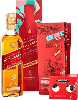 Фото Johnnie Walker Red Label 0.7 л в подарунковій коробці з настільною грою