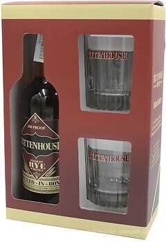Фото Rittenhouse Straight Rye 0.75 л в подарочной коробке с 2 стаканами