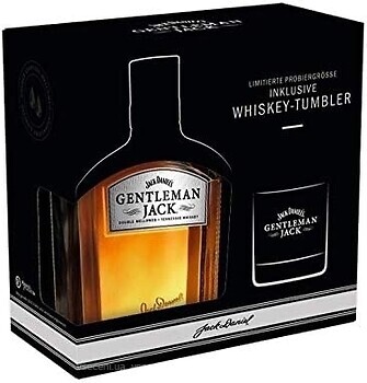 Фото Jack Daniel's Gentleman Jack 0.7 л в подарунковій коробці зі склянкою