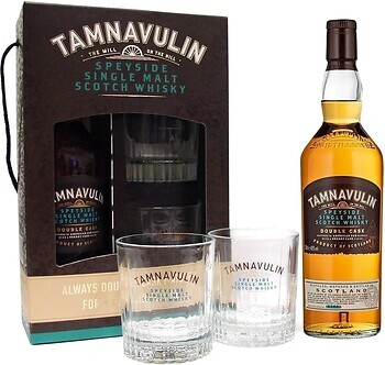 Фото Tamnavulin Speyside Single Malt Double Cask 0.7 л в подарунковій коробці + 2 склянки