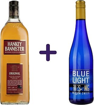 Фото Hankey Bannister Original 0.7 л + Вино Hechtsheim Riesling Blue Light біле напівсолодке 0.75 л