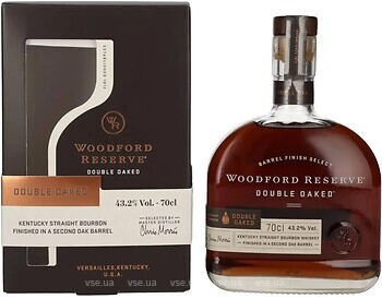 Фото Woodford Reserve Double Oaked Kentucky Straight Bourbon Whiskey 0.7 л в подарунковій коробці