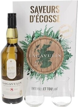 Фото Lagavulin 8 YO 0.7 л в подарунковій коробці + 2 келиха