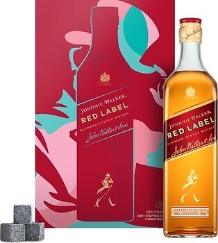 Фото Johnnie Walker Red Label 0.7 л в подарочной коробке + камни для охлаждения виски
