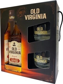 Фото Old Virginia Kentucky Straight Bourbon Whiskey 0.7 л в подарочной упаковке + 2 бокала