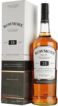 Фото Bowmore Golden & Elegant 15 YO 1 л в подарунковій коробці