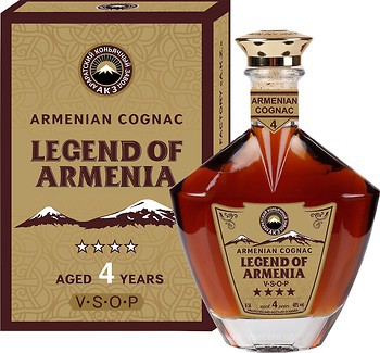 Фото Легенда Вірменії 4 роки витримки 0.5 л в подарунковій упаковці