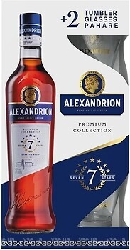 Фото Alexandrion 7 зірок 0.7 л + 2 келиха