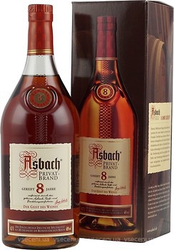 Фото Asbach Old Privatbrand 8 років витримки 0.7 л в подарунковій упаковці