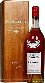 Фото Godet Grande Champagne 1990 0.7 л в подарунковій упаковці