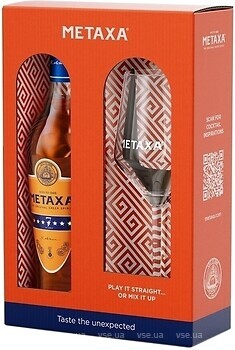 Фото Metaxa 7 років витримки 0.7 л + келих в подарунковій упаковці