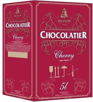 Фото Шустов Chocolatier Chocolatier Шоколад и Вишня 3 года выдержки 5 л в упаковке