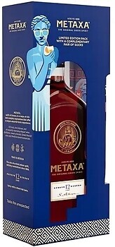 Фото Metaxa 12 років витримки 0.7 л в подарунковій упаковці + шкарпетки