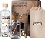 Фото Koskenkorva Original 0.7 л в подарунковою коробці зі склянкою і 10 трубочками