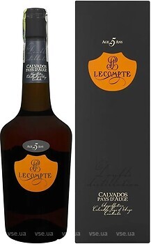 Фото Lecompte Calvados Pays d'Auge 5 YO 0.7 л в подарунковій упаковці