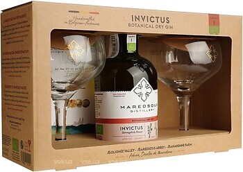 Фото Maredsous Distillery Invictus 0.5 л в подарунковій упаковці + 2 склянки