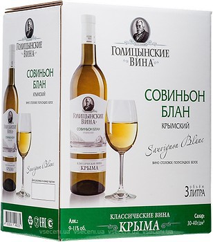 Фото Голіцинські вина Совіньон Блан Кримське біле напівсолодке 3 л