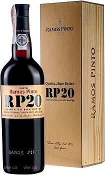 Фото Ramos Pinto Porto Tawny 20 Year Old червоний солодкий 0.75 л в дерев'яній коробці