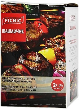 Фото Picnic Шашличне червоне напівсолодке 2 л