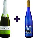 Фото Fiorelli Fragolino Bianco біле солодке 0.75 л + Вино Hechtsheim Riesling Blue Light біле напівсолодке 0.75 л