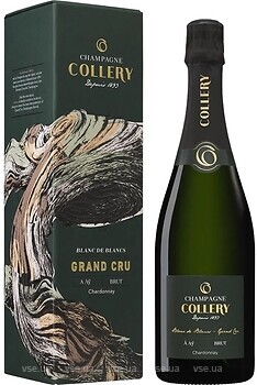 Фото Champagne Collery Blanc de Blancs Grand Cru біле брют 1.5 л в подарунковійупаковці