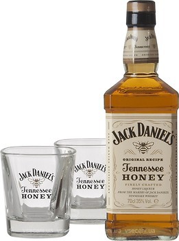 Фото Jack Daniel's Tennessee Honey 35% 0.7 л + 2 стакана