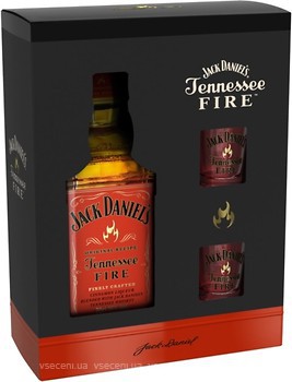 Фото Jack Daniel's Tennessee Fire 35% 0.7 л + 2 стакана