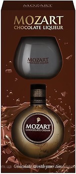 Фото Mozart Chocolate Cream 17% 0.5 л с бокалом