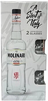Фото Molinari Sambuca Extra 40% 0.7 л + 2 чарки