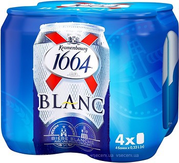 Фото Kronenbourg 1664 Blanc 4.8% з/б 4x0.33 л