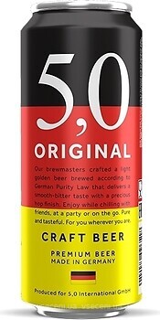 Фото 5.0 Original Craft Beer 5% з/б 0.5 л
