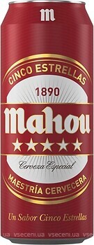 Фото Mahou 5 Estrellas 5.5% ж/б 0.5 л