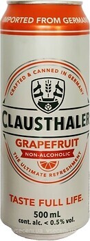 Фото Clausthaler Grapefruit Non-Alcoholic 0.5% ж/б 0.5 л