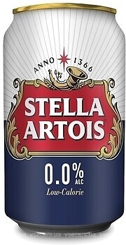 Фото Stella Artois Безалкогольне 0.0% з/б 0.33 л