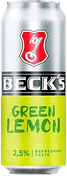 Фото Beck's Green Lemon 2.5% з/б 0.5 л