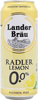 Фото Lander Brau Radler Lemon 0.0% з/б 0.5 л