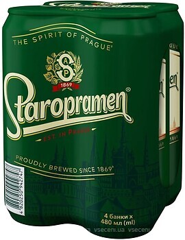 Фото Staropramen Світле 4.2% з/б 4x0.5 л