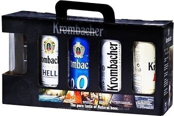 Фото Krombacher Pils, Hell, Weizen, Alkoholfrei з/б + келих 4x0.5 л