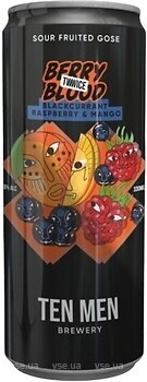 Фото Ten Men Brewery Twice Berry Blood: Blackcurrant Raspberry and Mango 6.8% ж/б 0.33 л