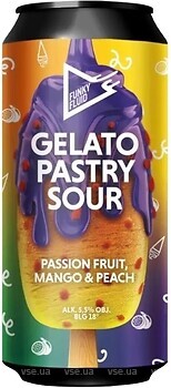 Фото Funky Fluid Gelato: Passion fruit, Mango & Peach 5.8% ж/б 0.5 л