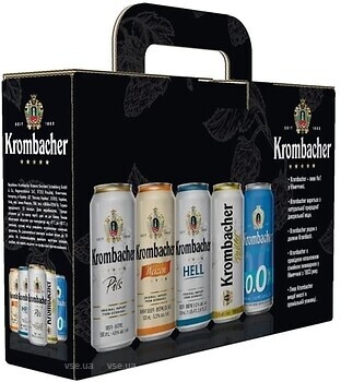 Фото Krombacher Pils, Hell, Weizen, Alkoholfrei ж/б 4x0.5 л