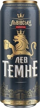 Фото Львівське Лев Темне 4.7% ж/б 24x0.48 л