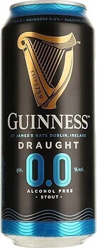 Фото Guinness Draught Alcohol Free 0% ж/б 0.44 л