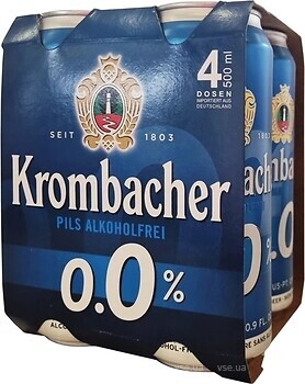 Фото Krombacher Pils Alkoholfrei 0.5% ж/б 4x0.5 л