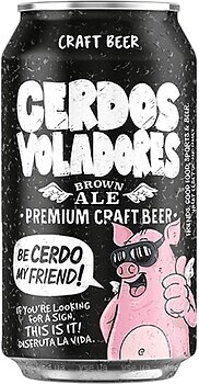 Фото Cerdos Voladores Brown Ale 4.5% ж/б 0.33 л