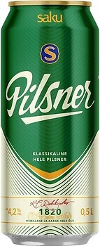 Фото Saku Pilsner 4.2% Ж/б 0.5 л