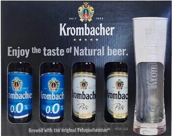 Фото Krombacher Pils Alkoholfrei, Pils + келих 4x0.33 л